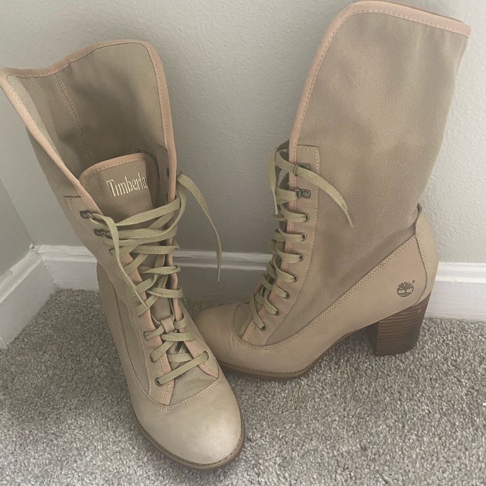 Timberland lace up heel boots